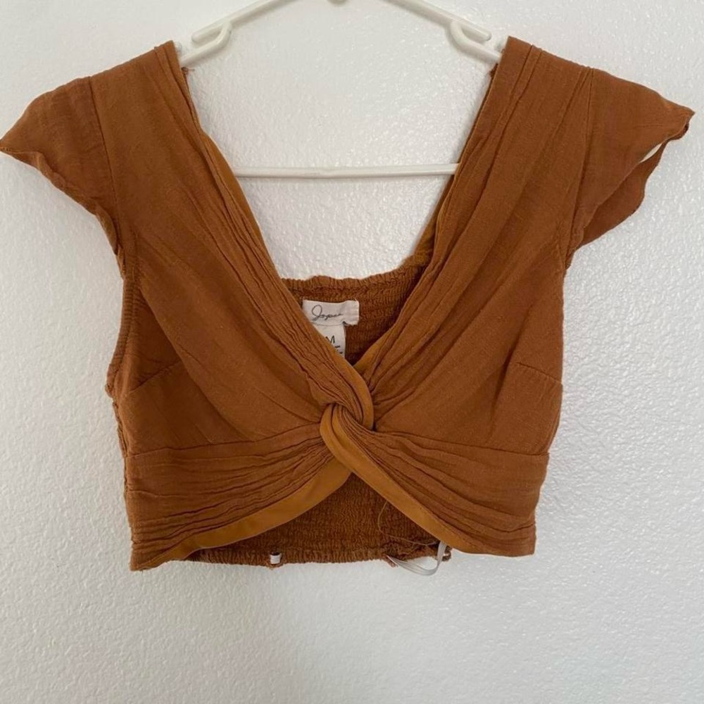 Women's Brown Twist-Front Top